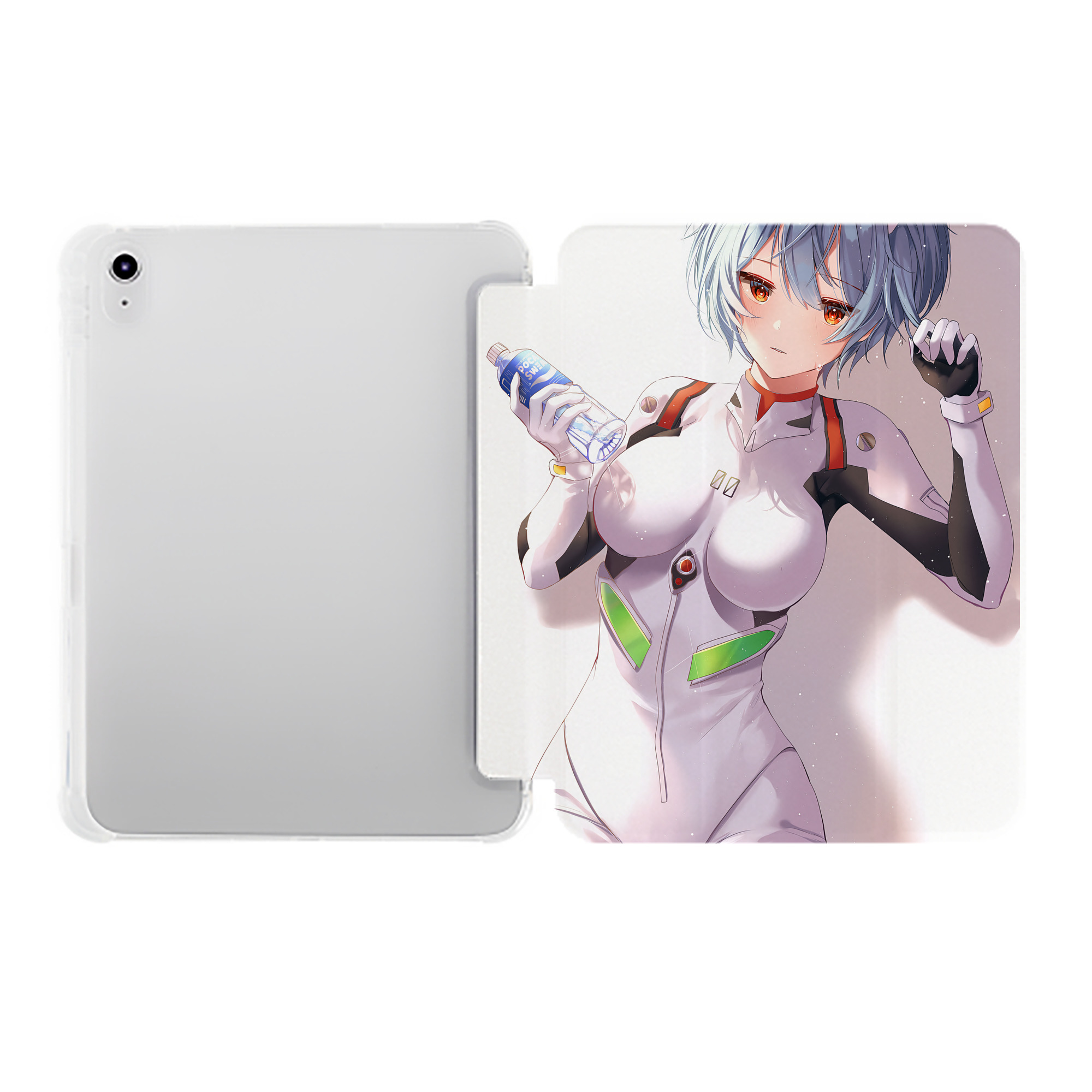 （画像用） EVA 新世紀エヴァンゲリオン IPad ケース ペン収納付き 三つ折りスタンド PUレザー×シリコン 対応機種9.5/10.5/10.9インチ